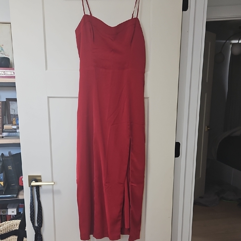 Abercrombie & Fitch Red Spaghetti-Strap Maxi Dress